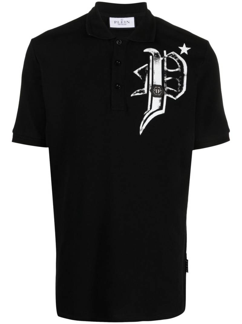 Philipp Plein Skull & Bones jersey polo shirt - Black von Philipp Plein