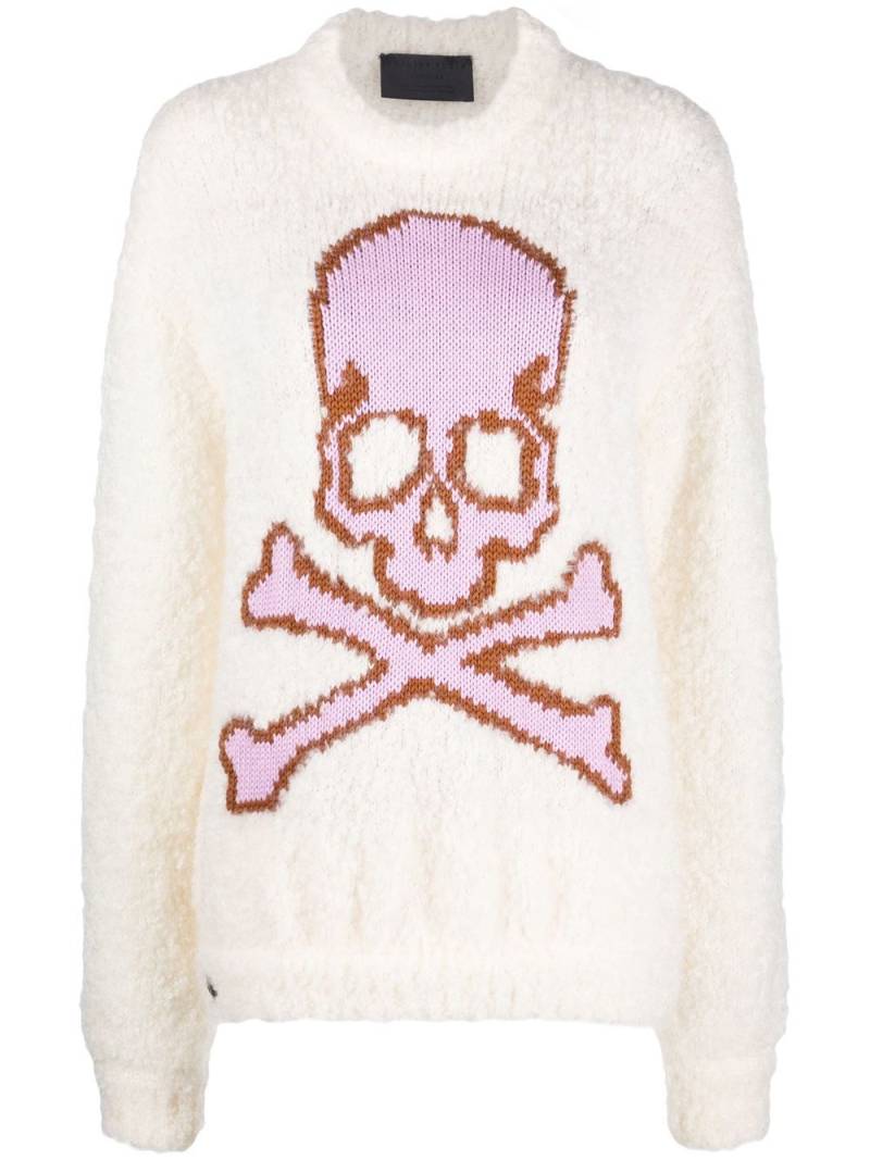 Philipp Plein Skull&Bones knitted jumper - Neutrals von Philipp Plein