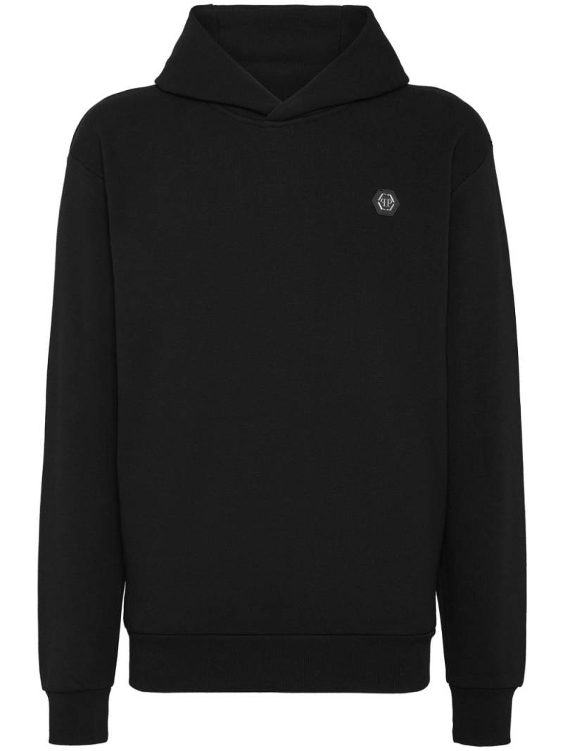 Philipp Plein Skull&Bones logo-patch hoodie - Black von Philipp Plein