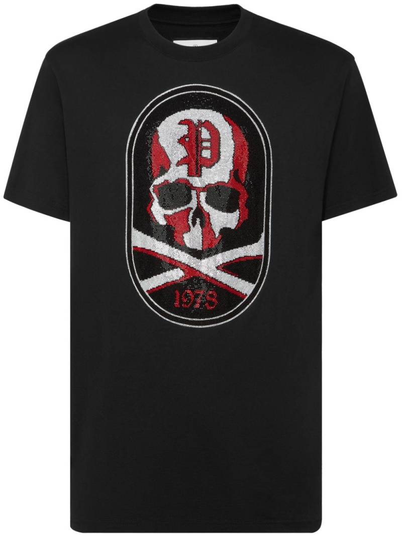 Philipp Plein Skull&Bones-patch cotton t-shirt - Black von Philipp Plein