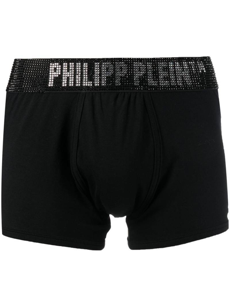 Philipp Plein Stones rhinestone-logo boxers - Black von Philipp Plein