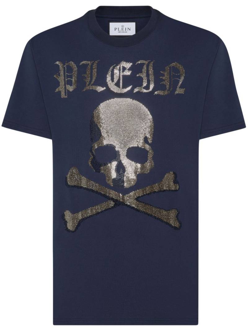 Philipp Plein Strass Skull & Bones T-shirt - Blue von Philipp Plein