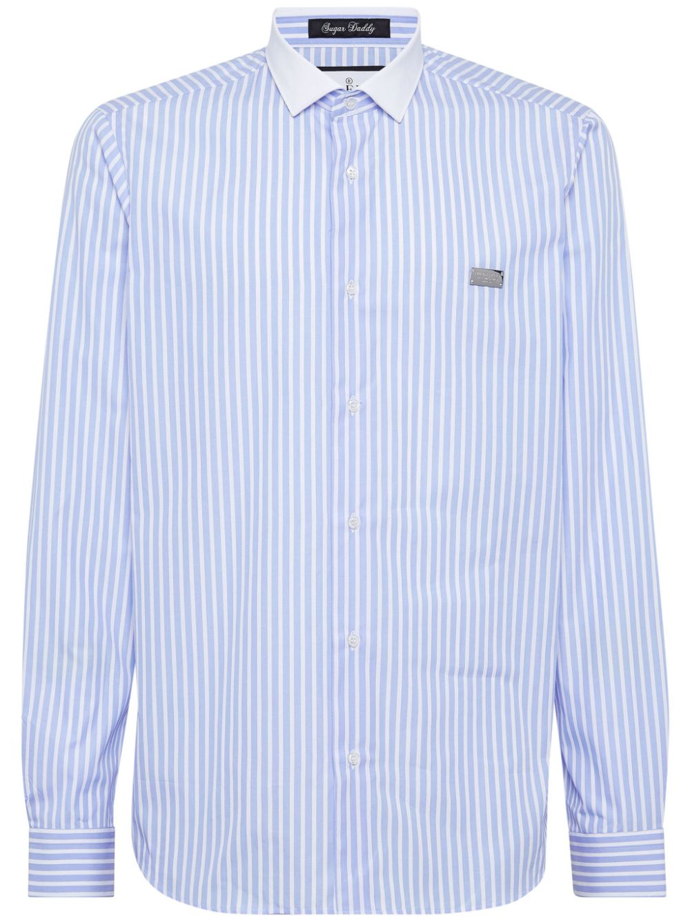 Philipp Plein Sugar Daddy striped cotton shirt - Blue von Philipp Plein