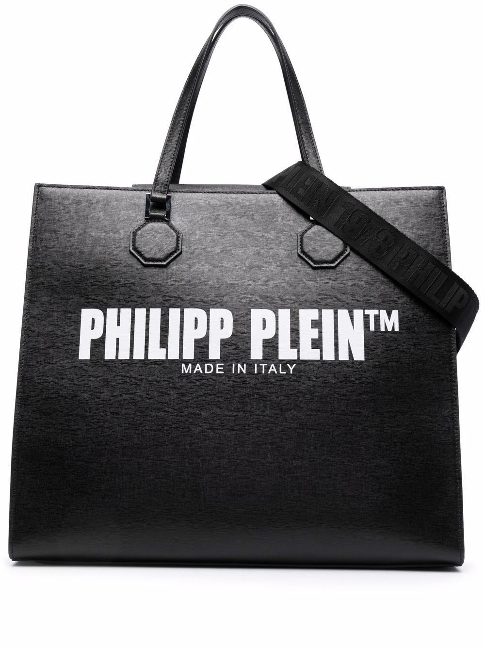 Philipp Plein TM leather tote bag - Black von Philipp Plein