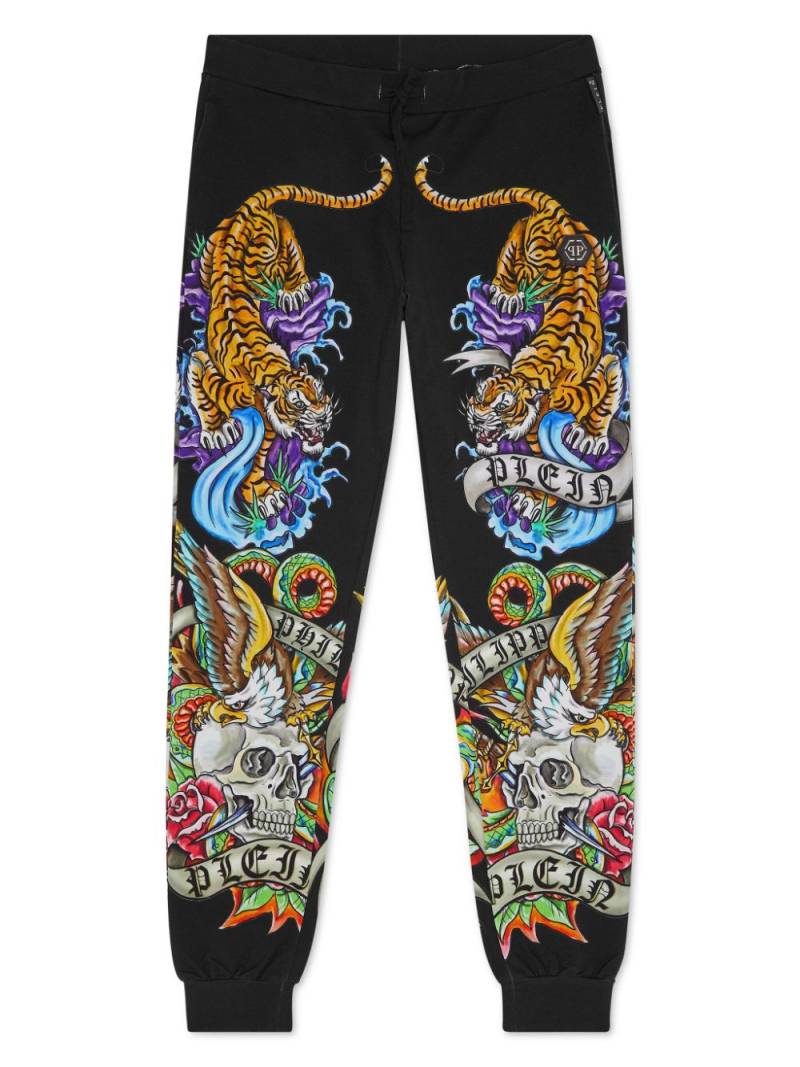 Philipp Plein Tattoo logo-print trousers - Black von Philipp Plein