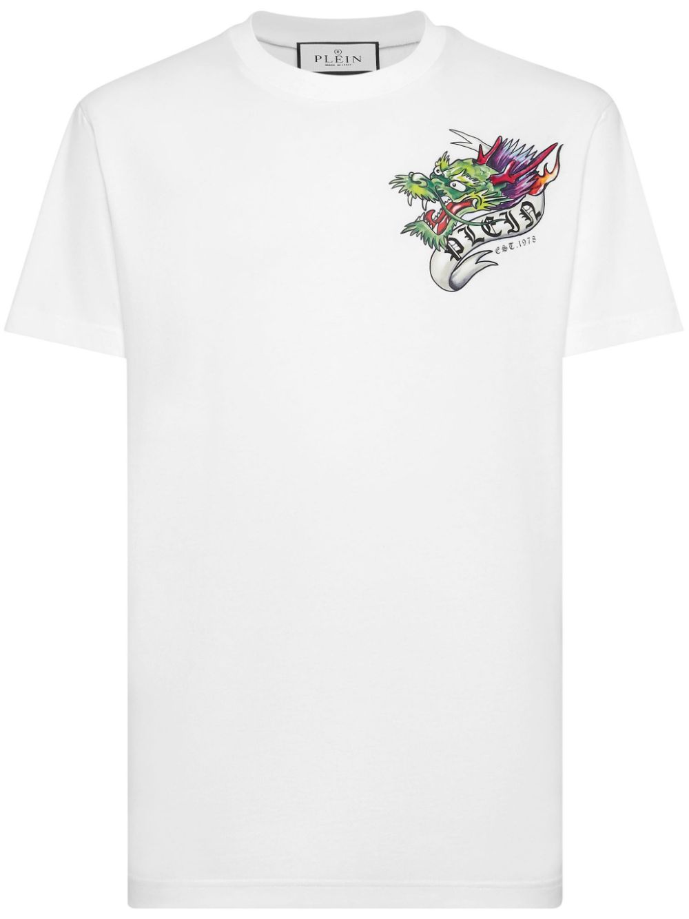 Philipp Plein Tattoo-print cotton T-shirt - White von Philipp Plein