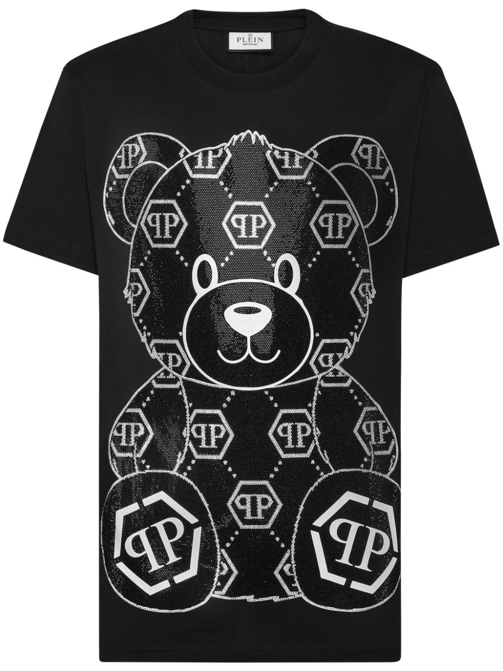 Philipp Plein Teddy Bear-appliqué cotton shirt - Black von Philipp Plein