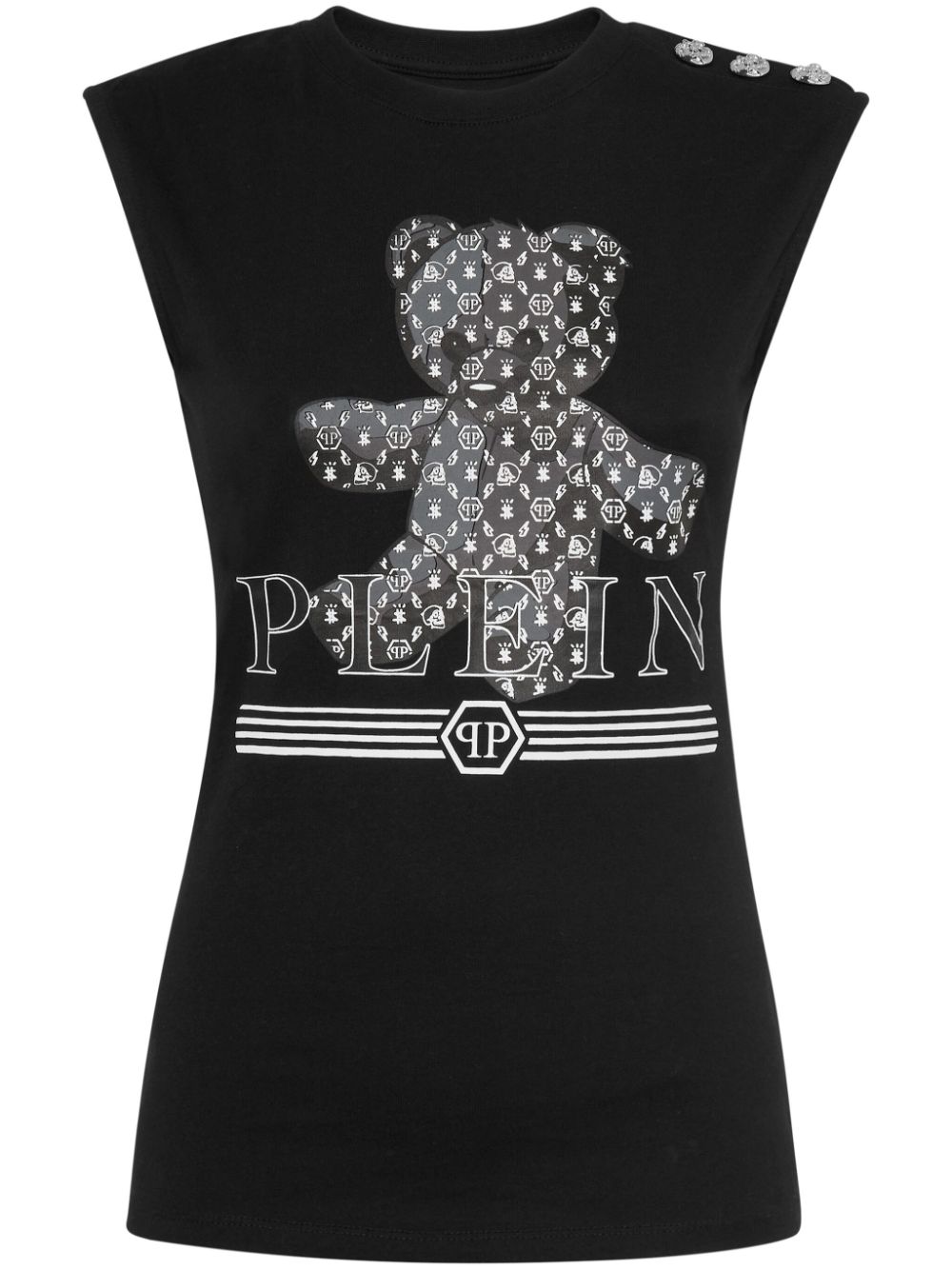 Philipp Plein Teddy Bear cotton tank top - Black von Philipp Plein