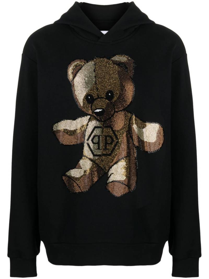 Philipp Plein Teddy Bear rhinestone-embellished hoodie - Black von Philipp Plein