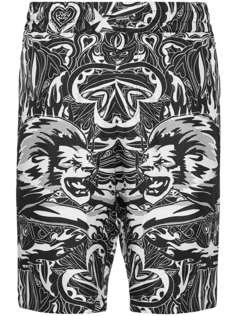 Philipp Plein Tribal Circus silk shorts - Black von Philipp Plein