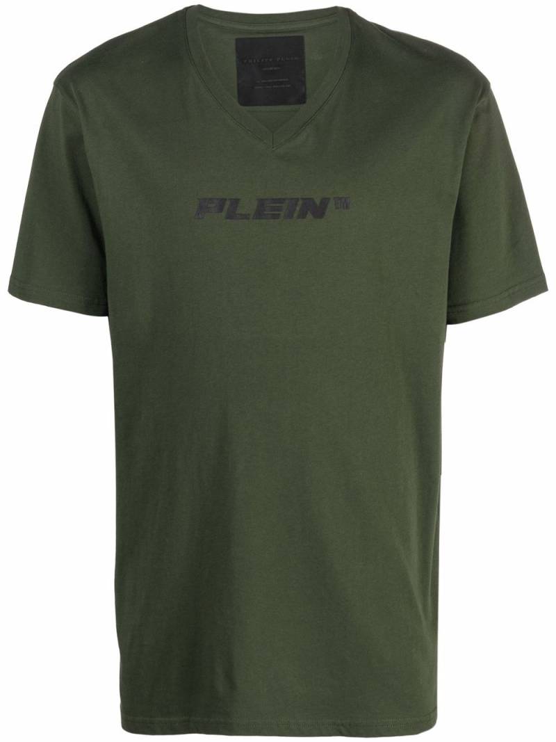 Philipp Plein V-neck logo print T-shirt - Green von Philipp Plein