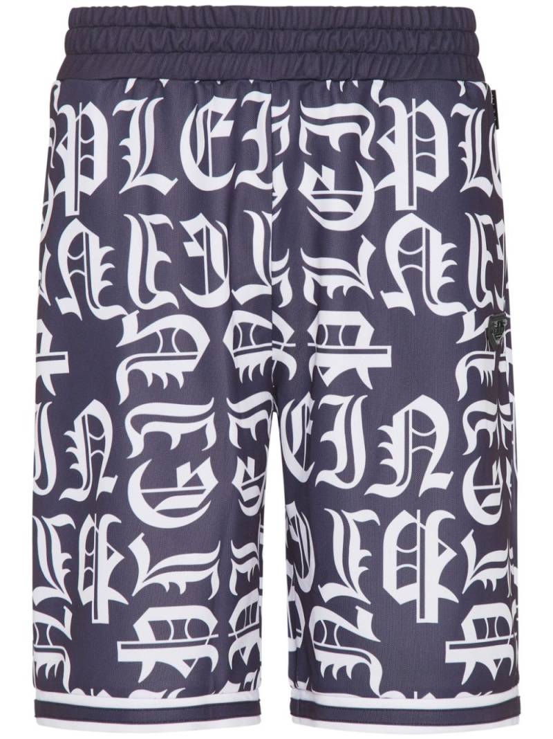 Philipp Plein all-over logo-print shorts - Blue von Philipp Plein