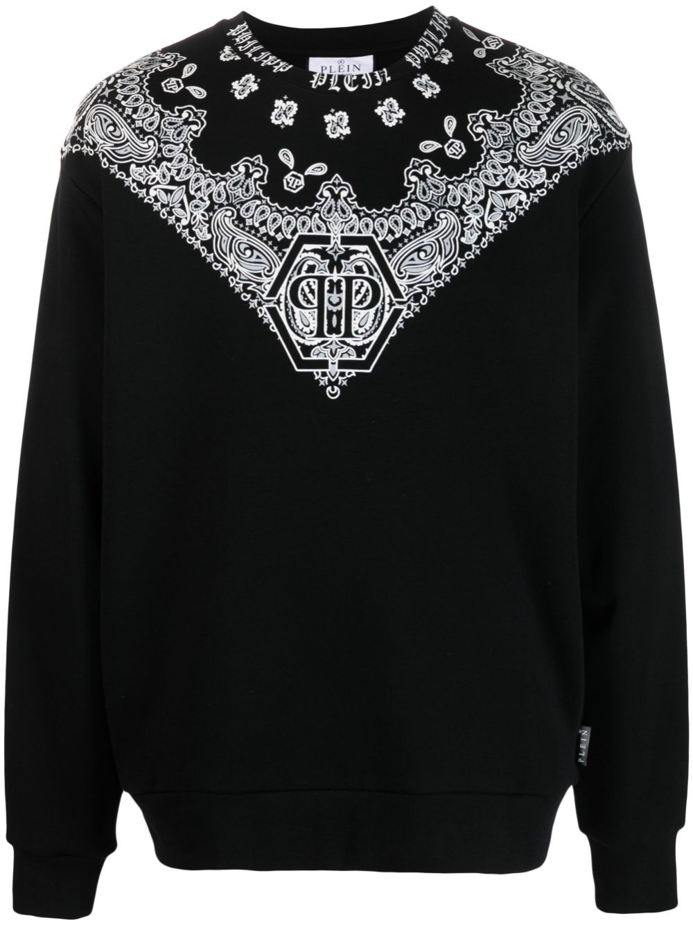 Philipp Plein bandana-print crew-neck sweatshirt - Black von Philipp Plein