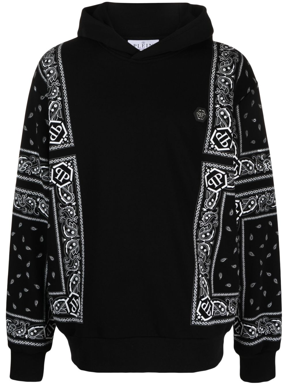 Philipp Plein bandana-print long-sleeve hoodie - Black von Philipp Plein