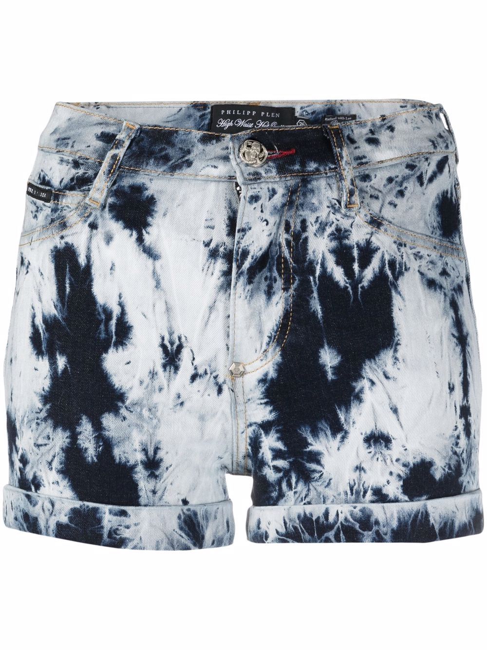 Philipp Plein bleached denim mini shorts - Blue von Philipp Plein