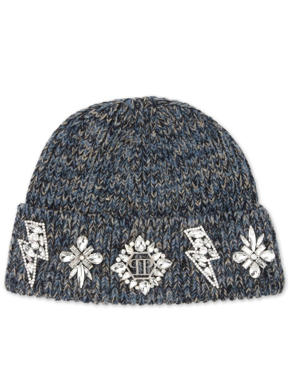 Philipp Plein brooch-detail beanie - Blue von Philipp Plein