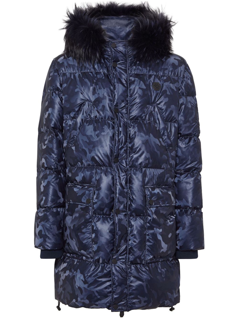 Philipp Plein ccamouflage-print padded parka coat - Blue von Philipp Plein