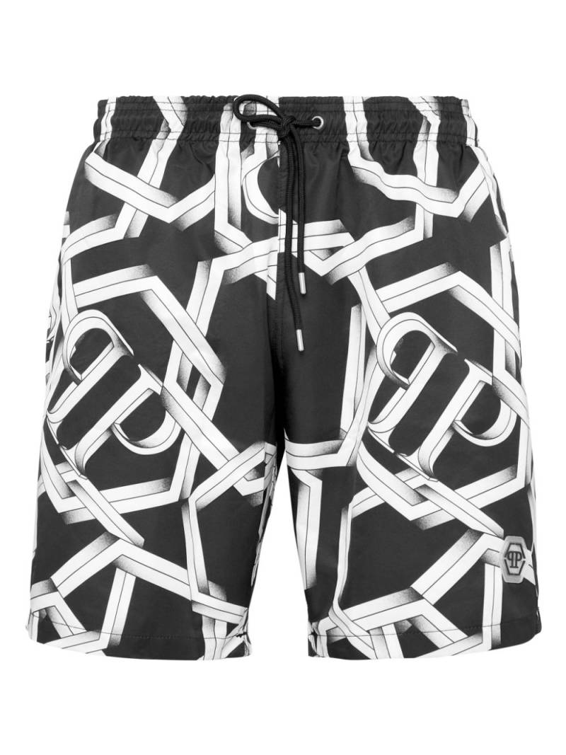 Philipp Plein chain-print swim shorts - Black von Philipp Plein