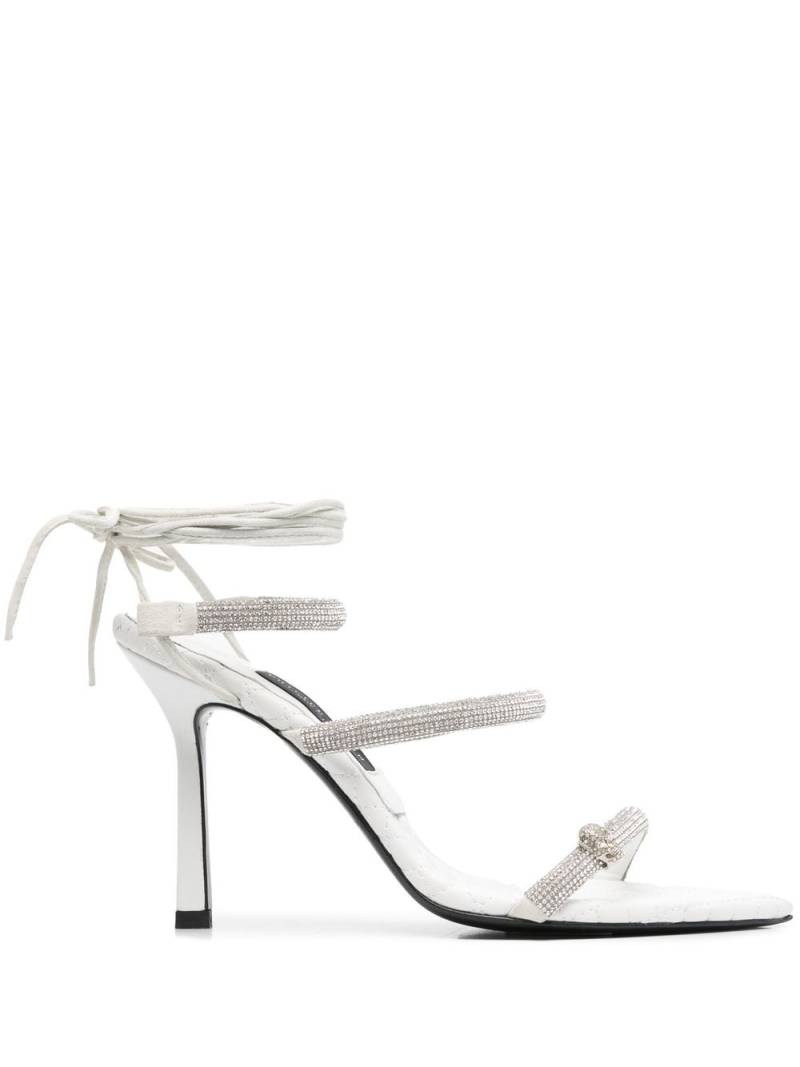 Philipp Plein crystal-embellished 105mm strappy sandals - White von Philipp Plein