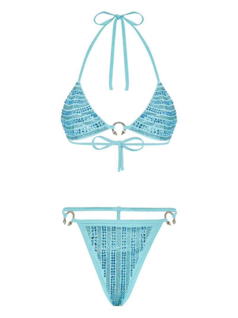 Philipp Plein crystal-embellished bikini - Blue von Philipp Plein