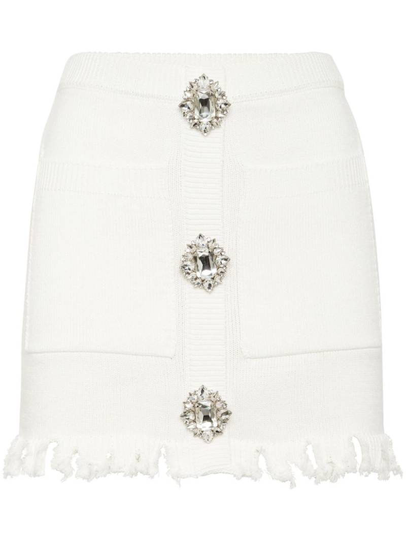 Philipp Plein crystal-embellished cotton mini skirt - White von Philipp Plein