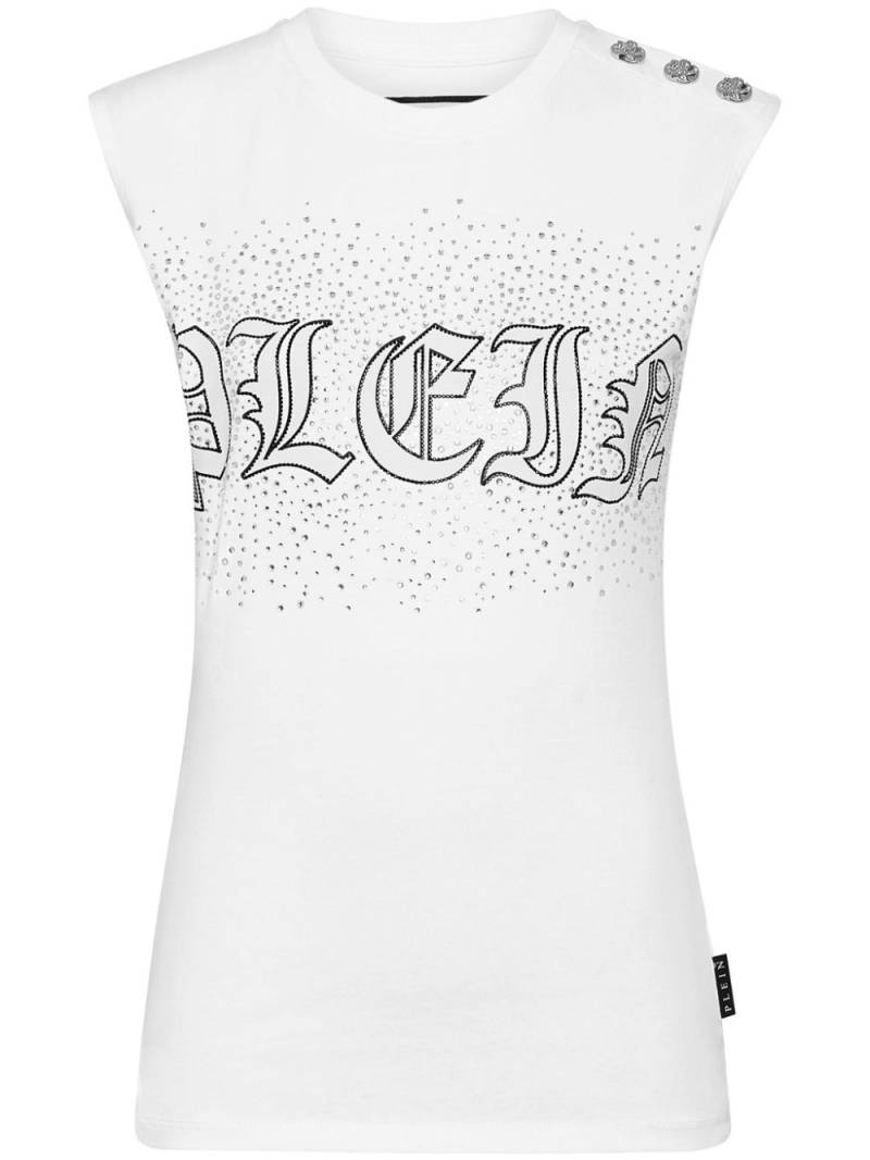 Philipp Plein crystal-embellished cotton tank top - White von Philipp Plein