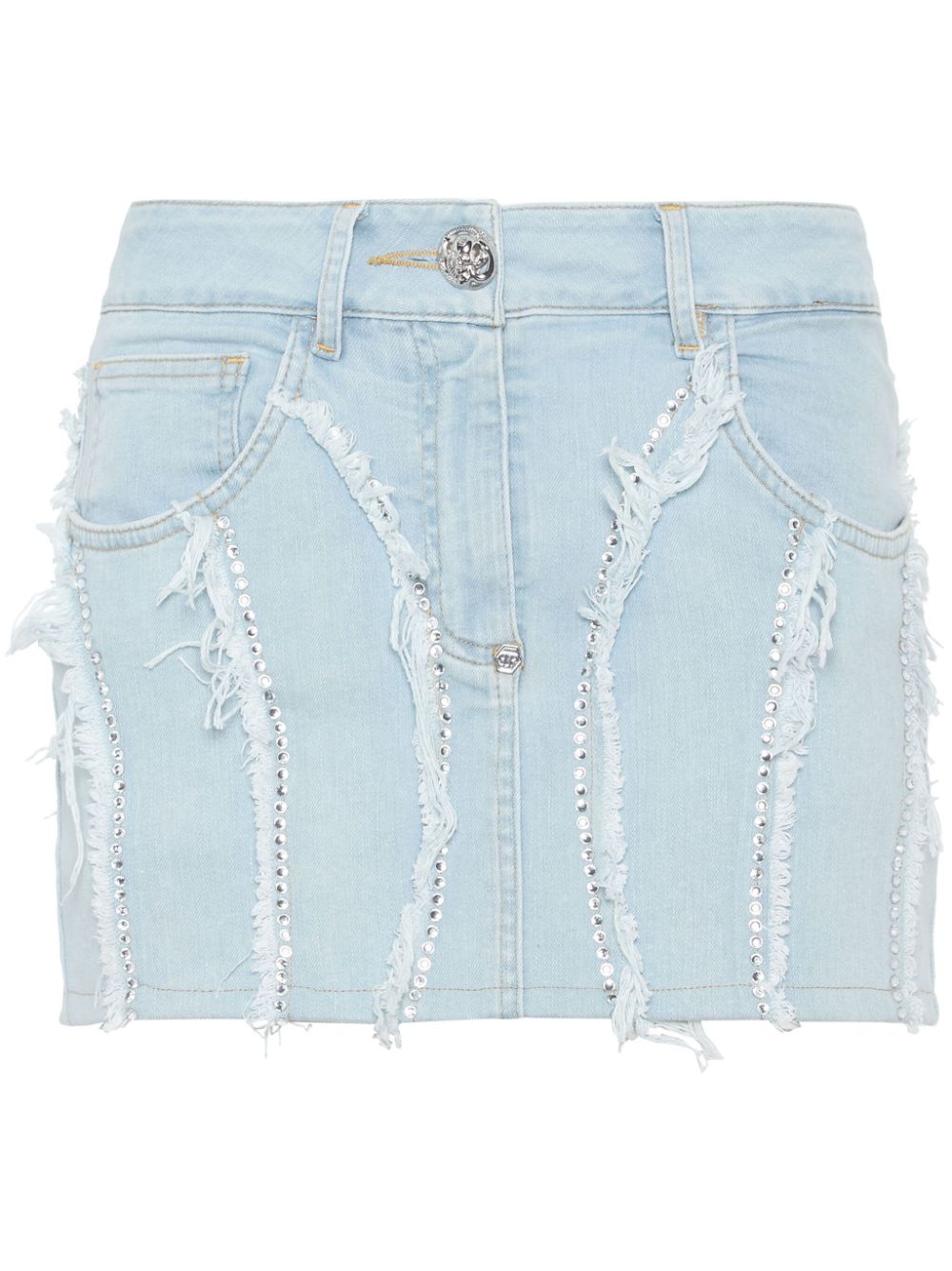 Philipp Plein crystal-embellished denim miniskirt - Blue von Philipp Plein