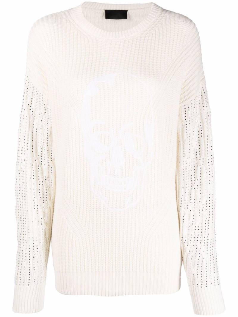 Philipp Plein crystal-embellished knitted jumper - Neutrals von Philipp Plein