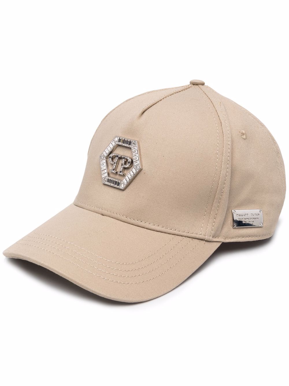 Philipp Plein crystal-embellished logo baseball cap - Neutrals von Philipp Plein