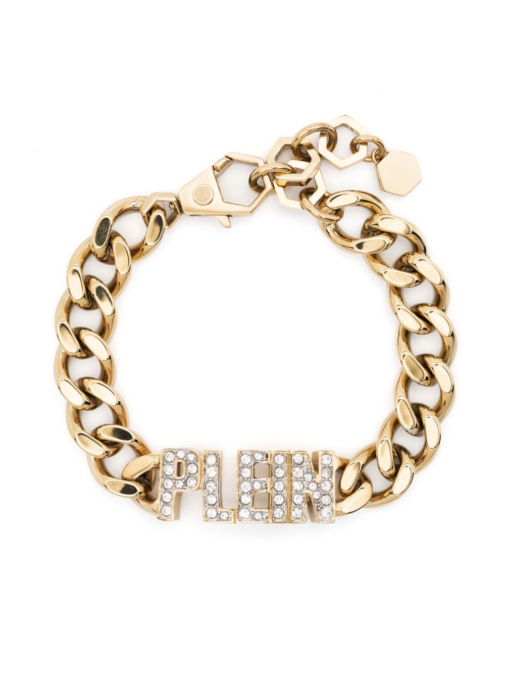 Philipp Plein crystal-embellished logo bracelet - Gold von Philipp Plein