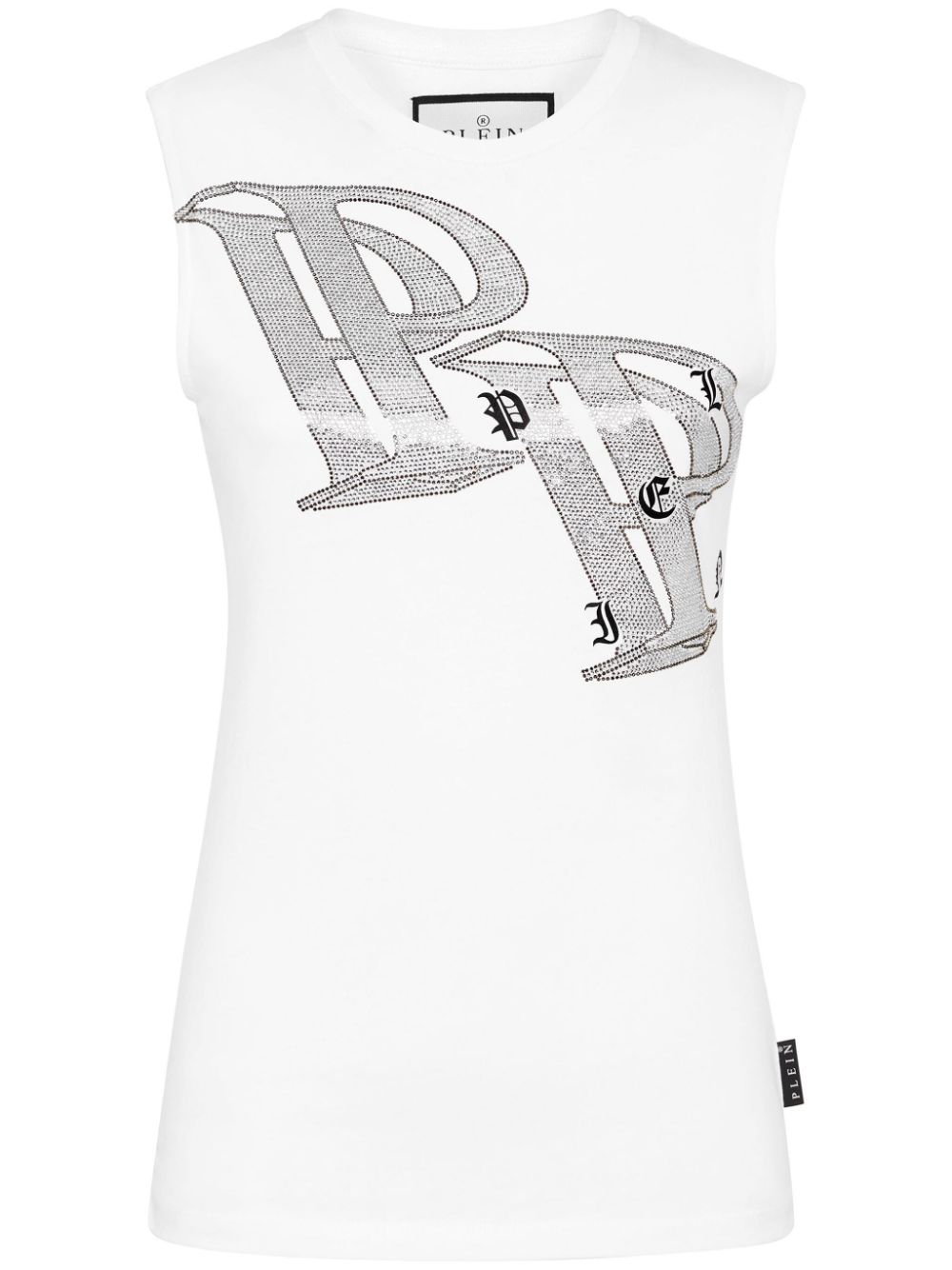 Philipp Plein crystal-embellished logo-print tank top - White von Philipp Plein