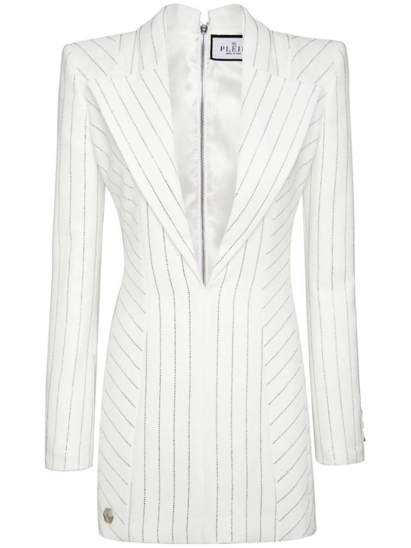 Philipp Plein crystal-embellished long-sleeved minidress - White von Philipp Plein