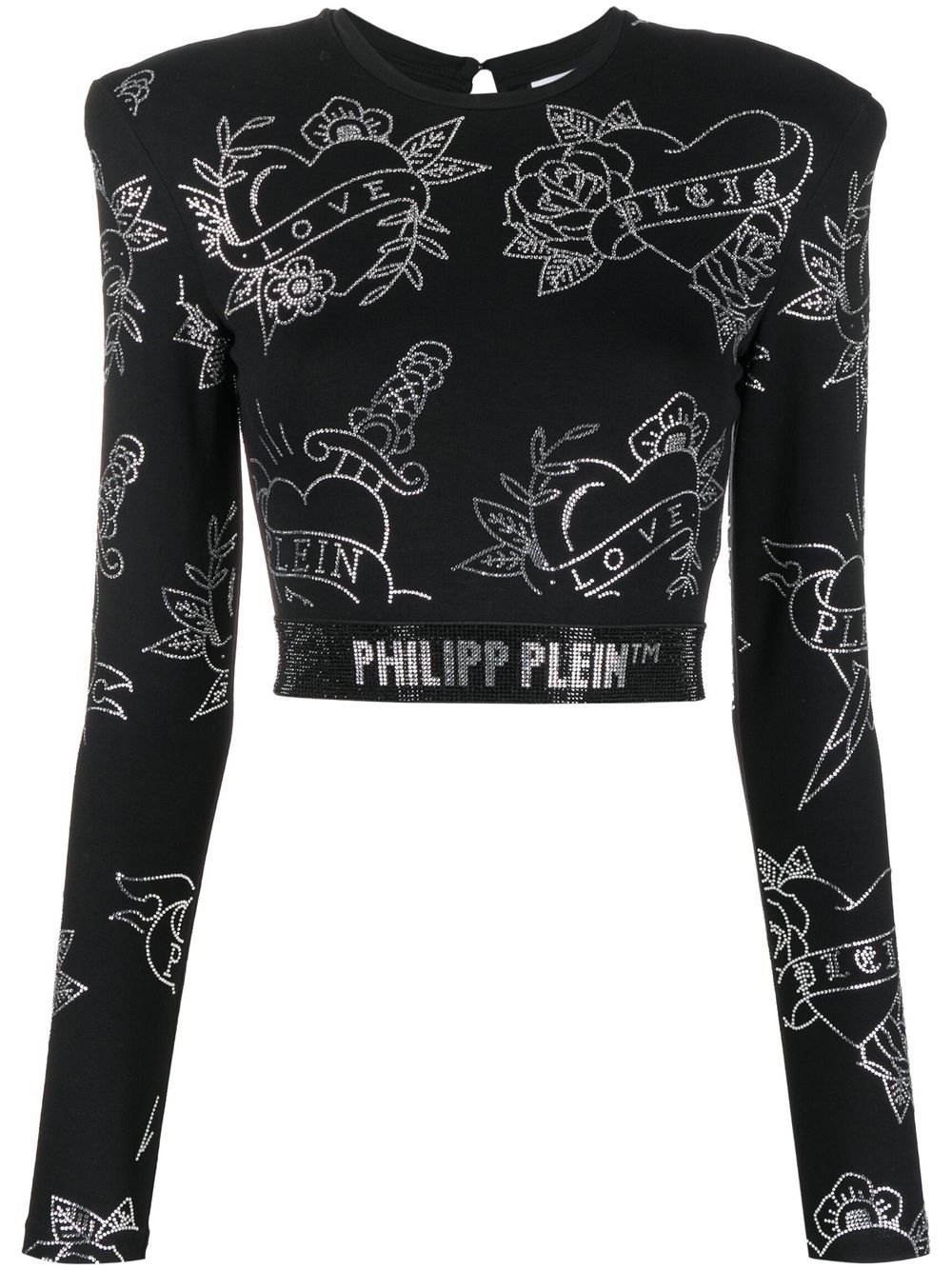 Philipp Plein crystal-embellished long-sleeved top - Black von Philipp Plein