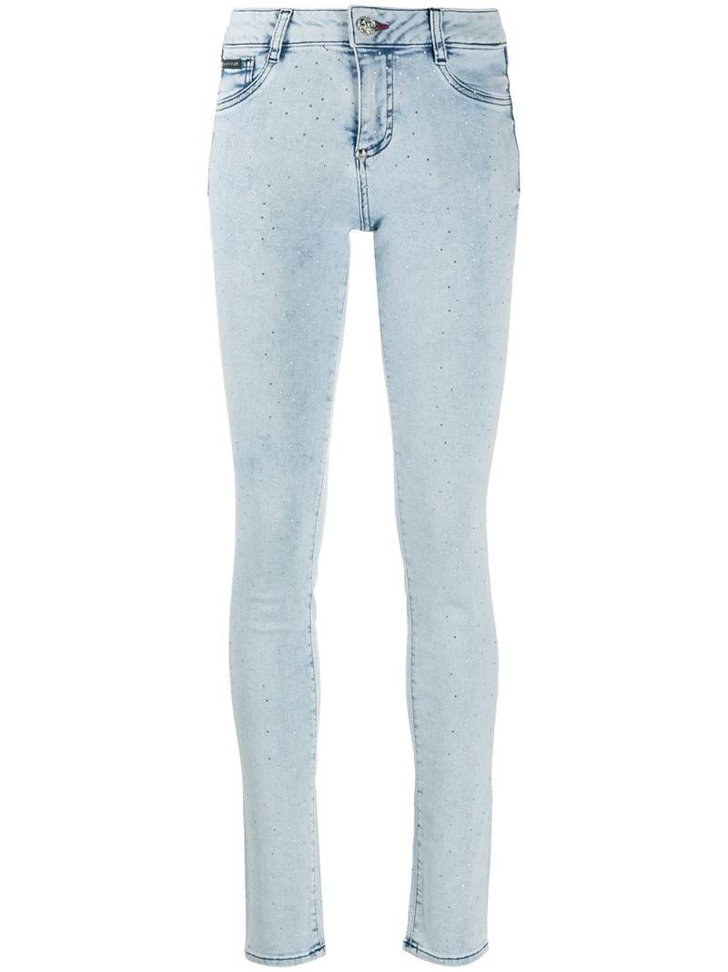 Philipp Plein crystal-embellished skinny jeans - Blue von Philipp Plein