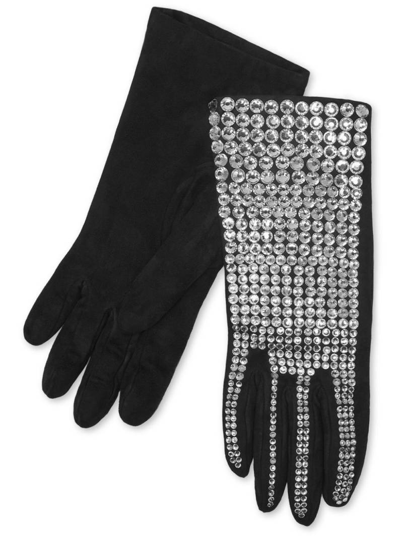 Philipp Plein crystal-embellished suede mid-gloves - Black von Philipp Plein