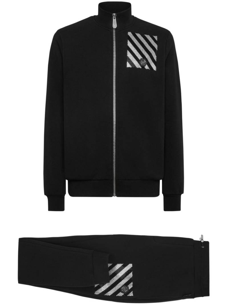 Philipp Plein crystal-rainbow stripe tracksuit - Black von Philipp Plein