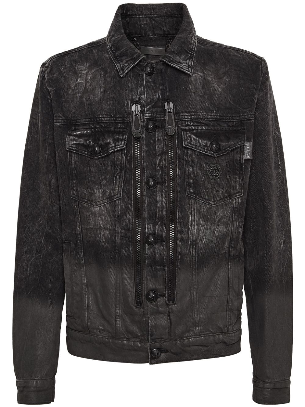 Philipp Plein crystal-skull denim jacket - Black von Philipp Plein