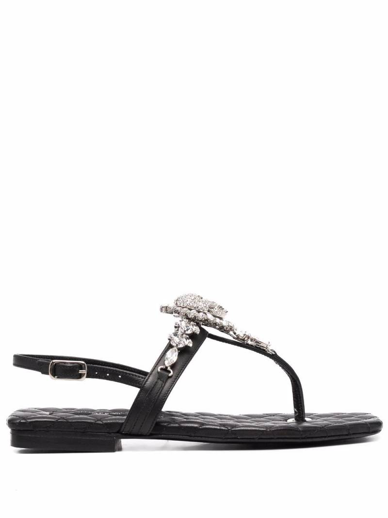 Philipp Plein crystal-skull leather sandals - Black von Philipp Plein