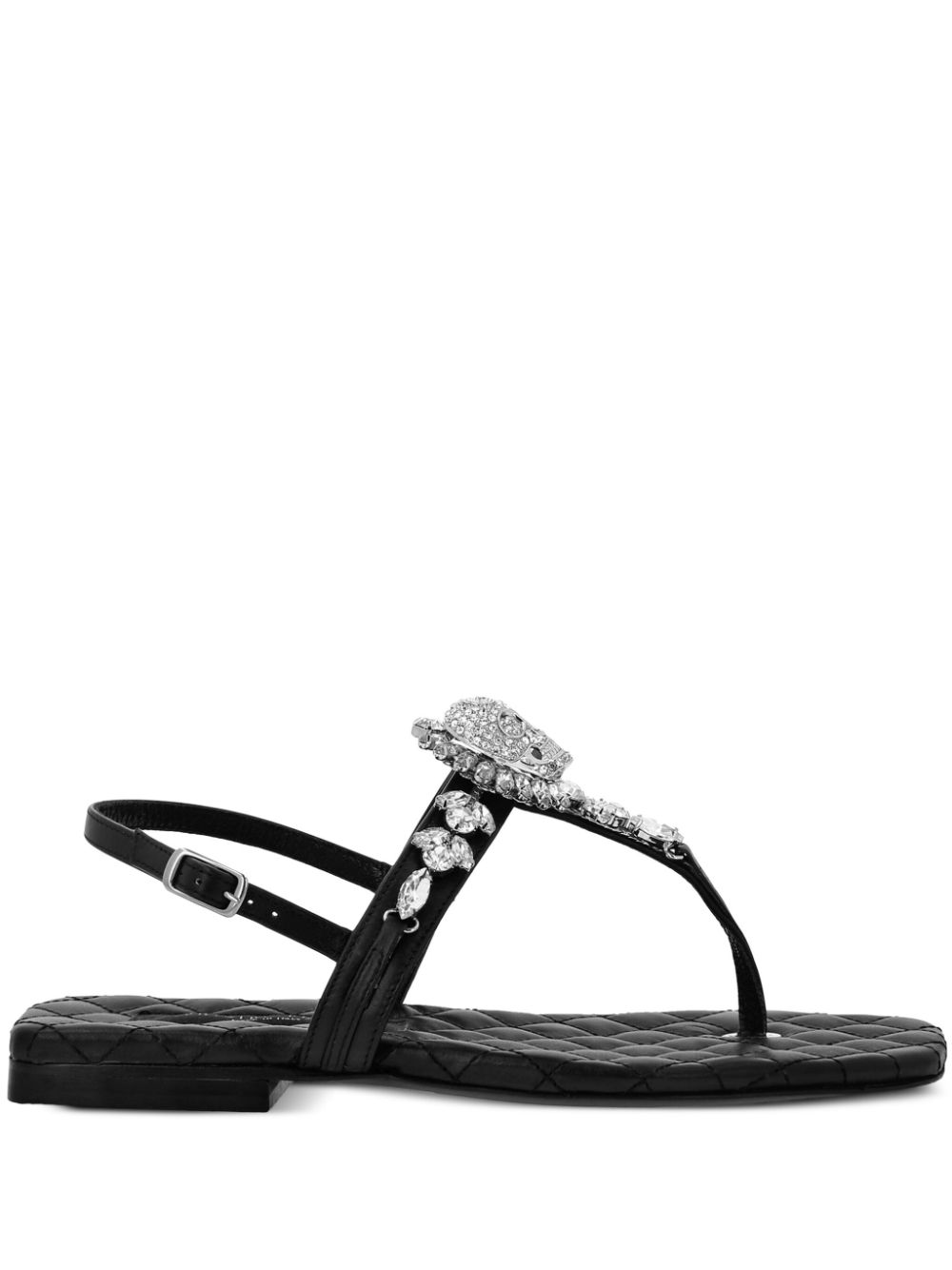 Philipp Plein crystal-skull leather sandals - Black von Philipp Plein