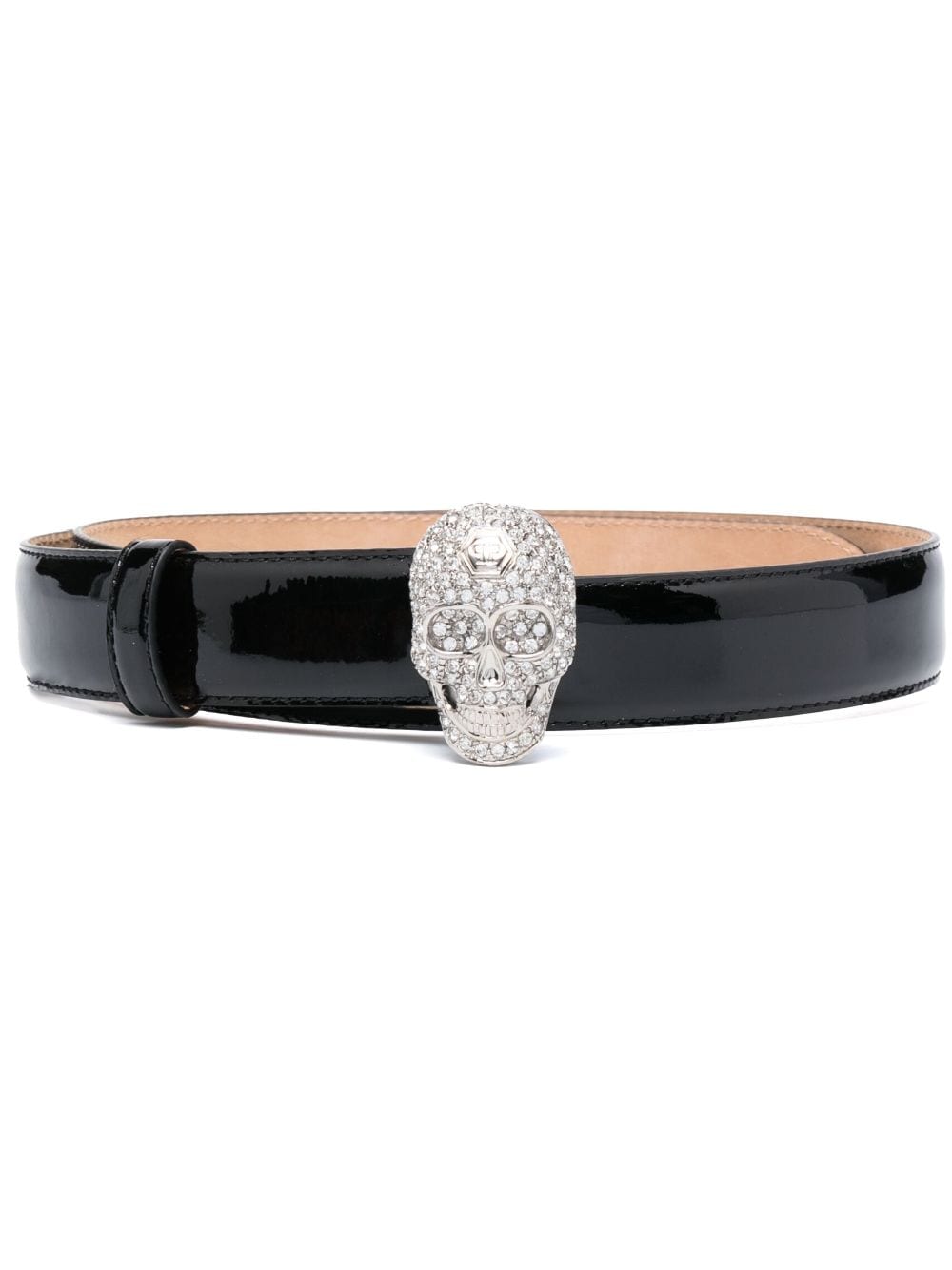 Philipp Plein crystal-skull patent-leather belt - Black von Philipp Plein