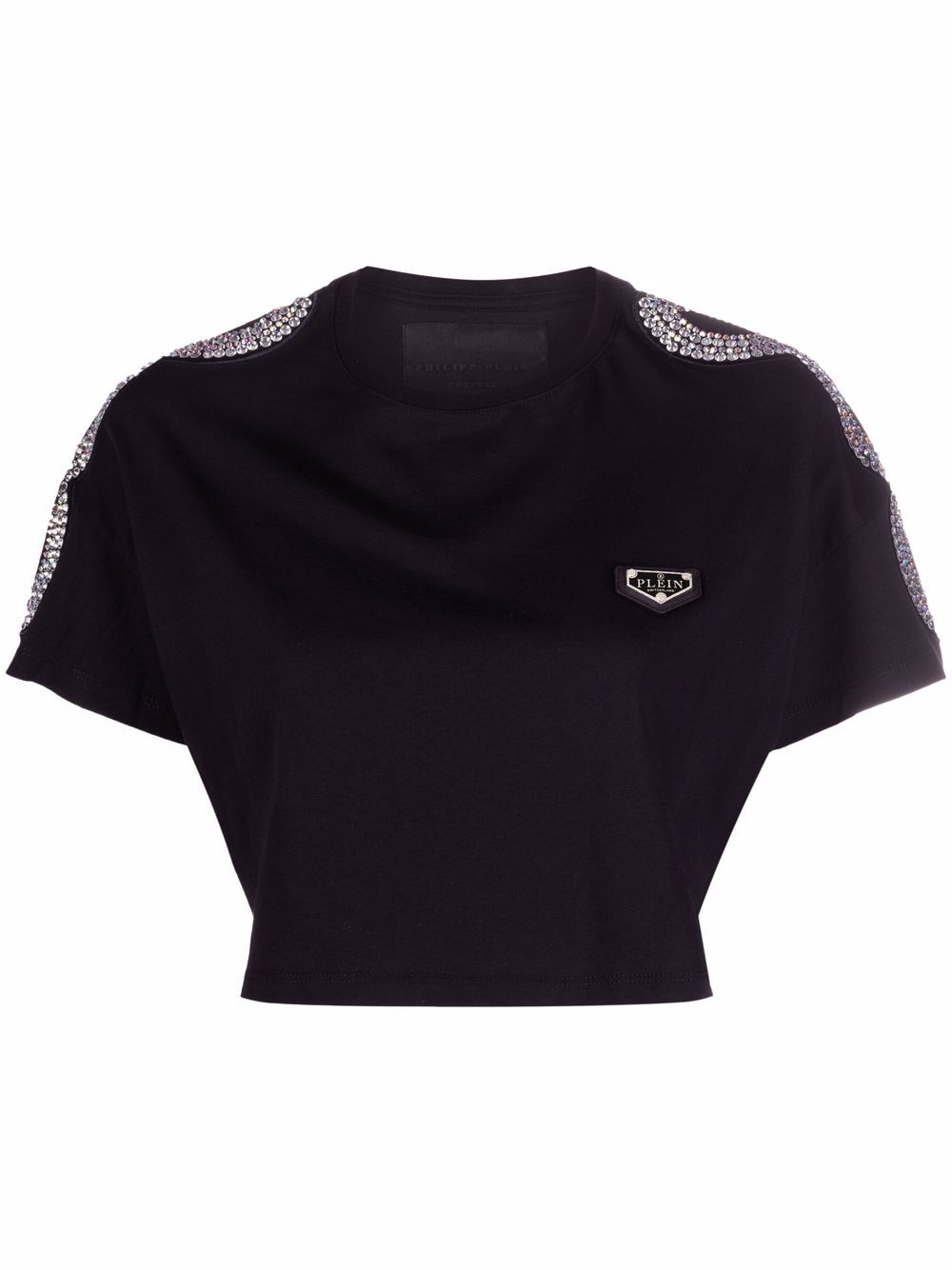 Philipp Plein crystal-studded crop T-shirt - Black von Philipp Plein