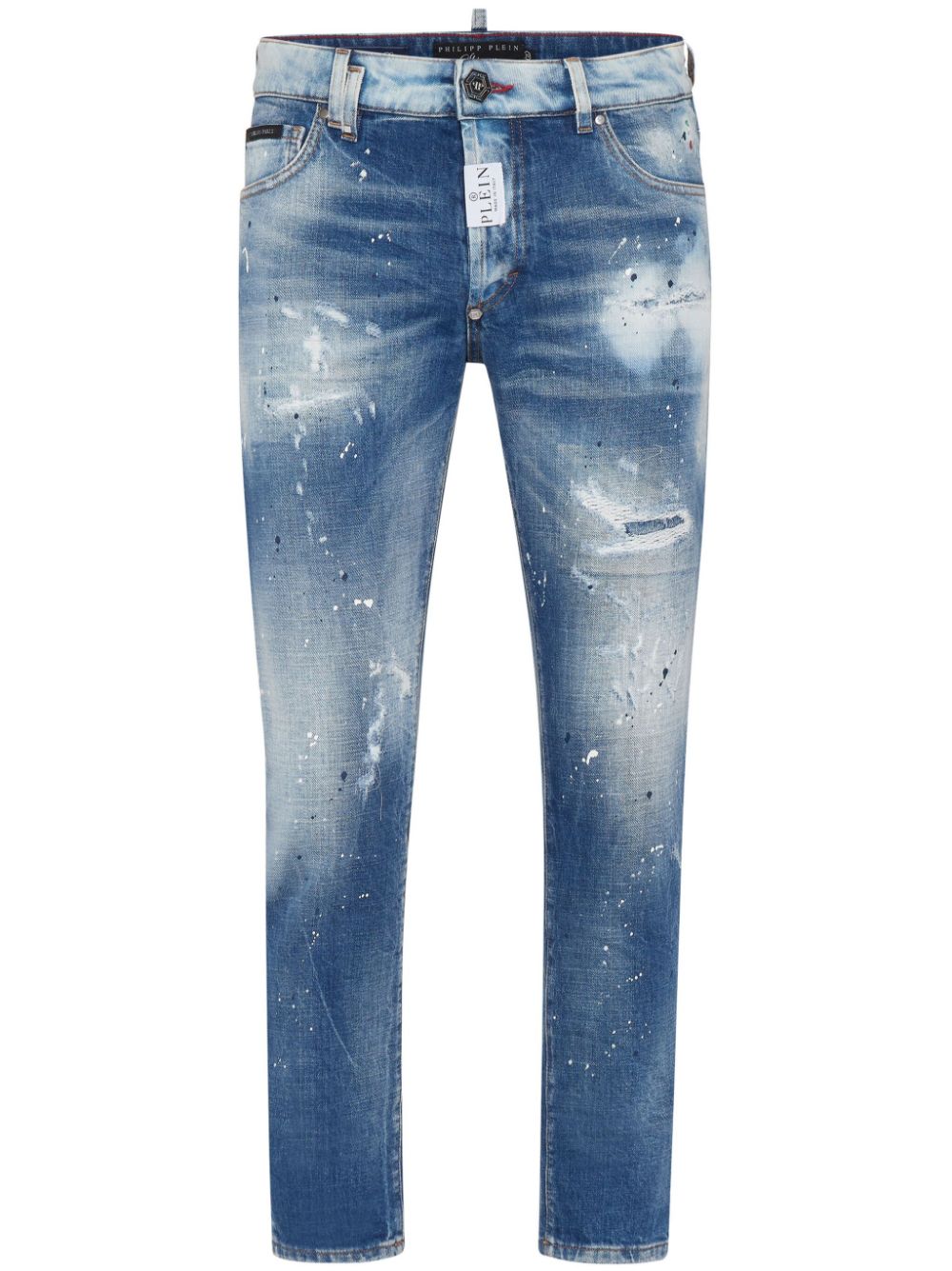 Philipp Plein distressed cropped skinny jeans - Blue von Philipp Plein