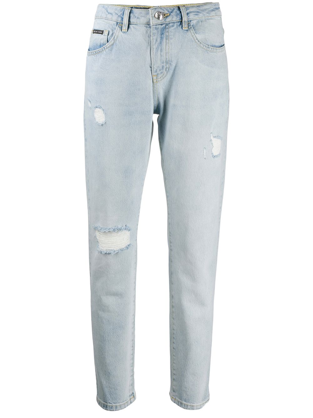 Philipp Plein distressed straight-leg jeans - Blue von Philipp Plein