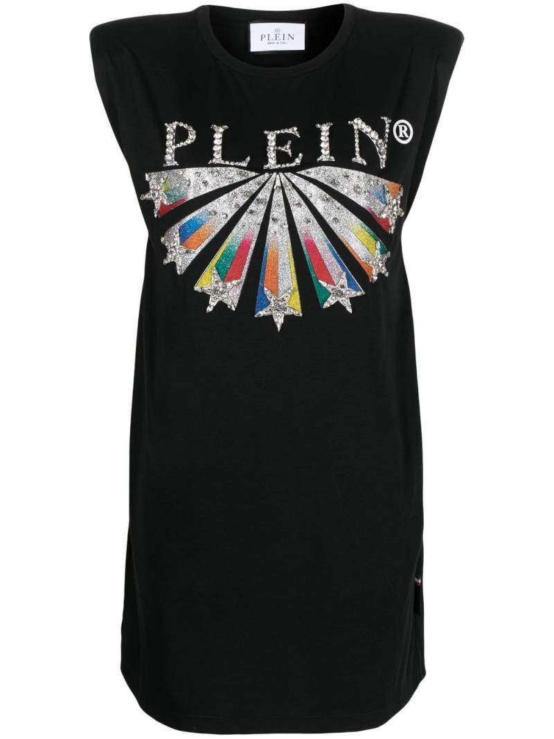 Philipp Plein embellished logo-print T-shirt dress - Black von Philipp Plein