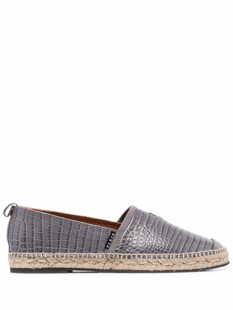 Philipp Plein embossed hexagon logo espadrilles - Grey von Philipp Plein