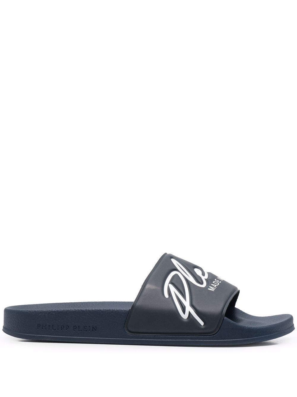 Philipp Plein embossed logo slides - Blue von Philipp Plein