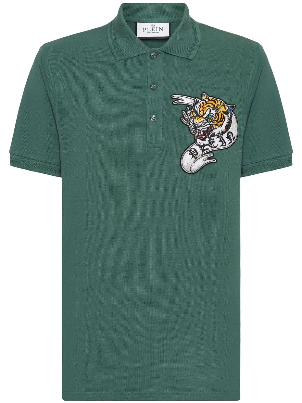 Philipp Plein embroidered-logo cotton polo shirt - Green von Philipp Plein