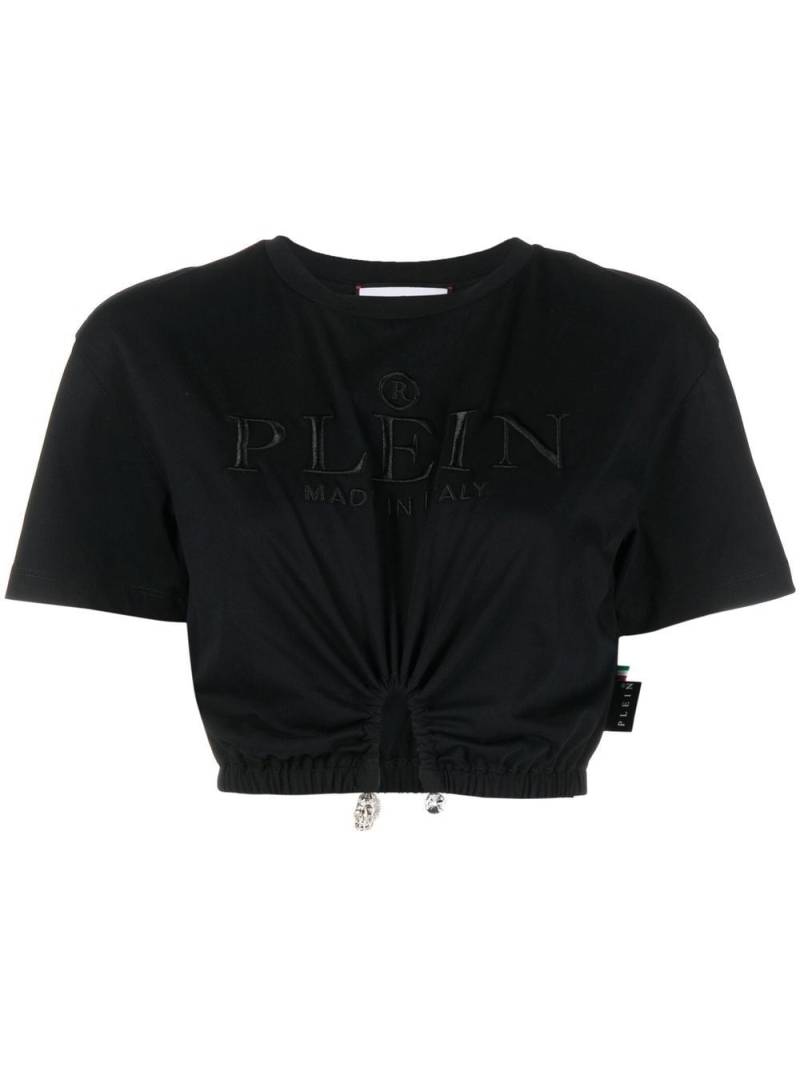 Philipp Plein embroidered-logo cropped T-shirt - Black von Philipp Plein