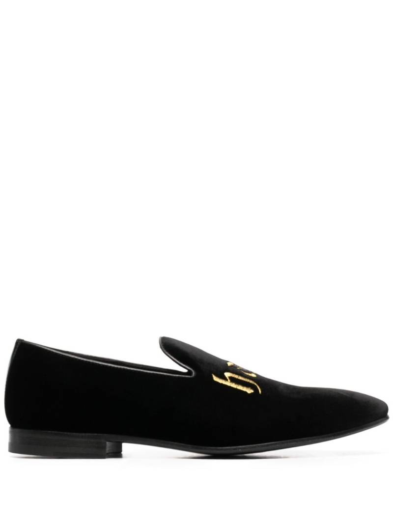 Philipp Plein embroidered velvet loafers - Black von Philipp Plein