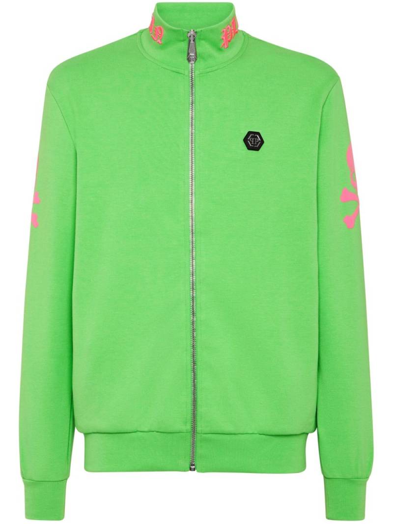 Philipp Plein embroidered zip-up sweatshirt - Green von Philipp Plein